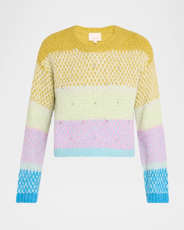 Caspar Embellished Color Block Sweat